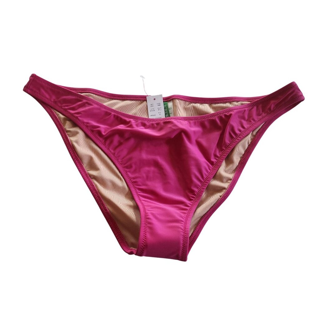J.Crew Heritage 1989 High Leg Bikini Bottom XL Pink Recycled Polyester & Elastan